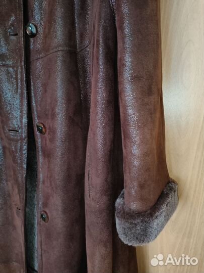 Дублёнка женская с песцовым воротником р.54