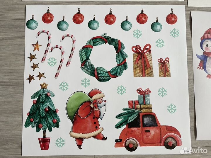 Наклейки новогодние