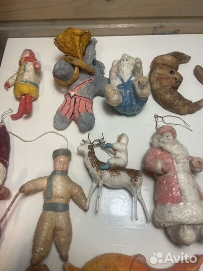 Елочные игрушки СССР ватные