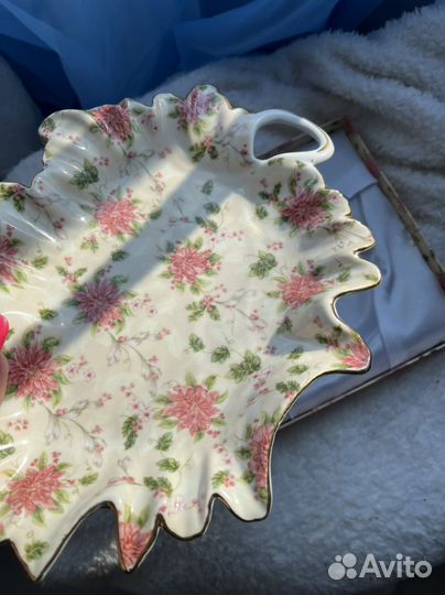 Блюдо для фруктов тарелка новая в форме листа