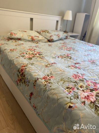 Стеганое покрывало плед на кровать диван икеа