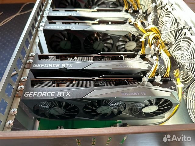 Майнинг ферма риг 5 карт nvidia GeForce RTX 3070