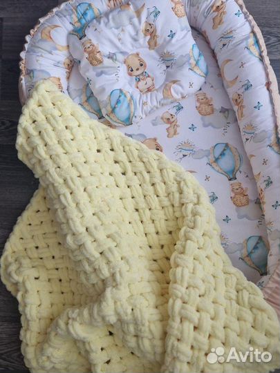 Плед детский вязаный ручная работа