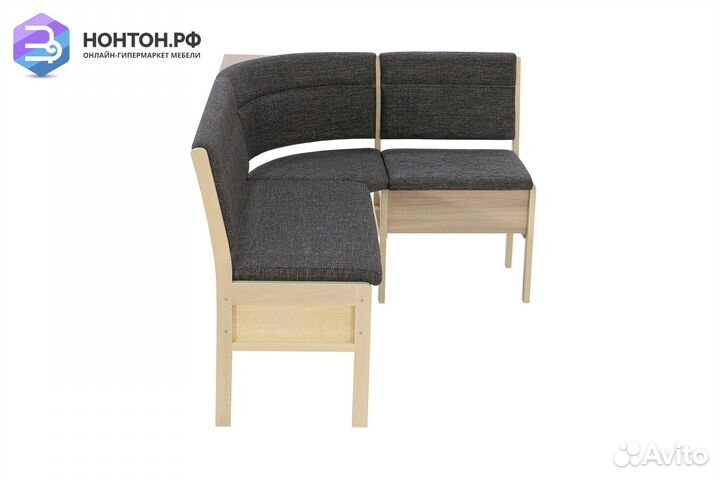 Кухонный угловой диван Этюд облегченный 2-1 серый