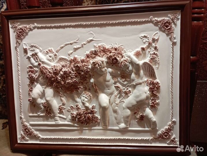 Ангел панно с рамкой 50*40, без рамки 40*30