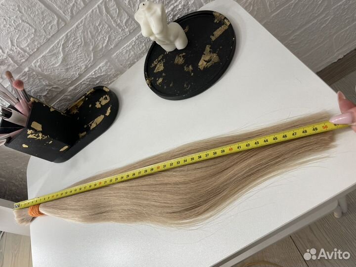 Волосы для наращивания 50 см, розовый блонд