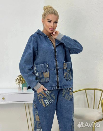 Джинсовый костюм женский