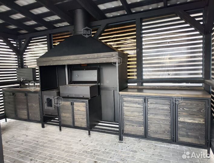 Мангальный комплекс, зона барбекю, печь, мангал