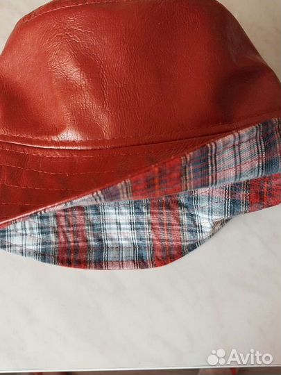 Панама, шляпка кожаная женская новая