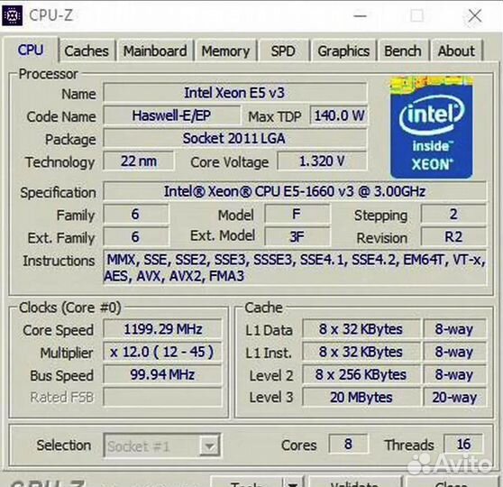 Intel Xeon E5-1660-v3