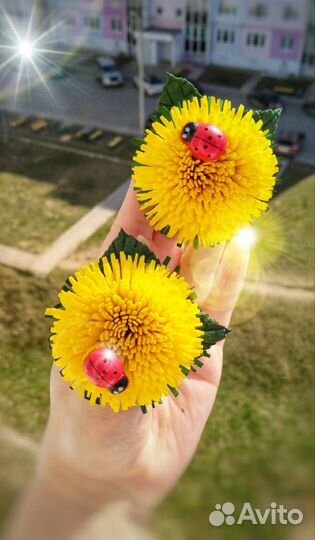 Ромашки, одуванчики и букетики из фоамирана