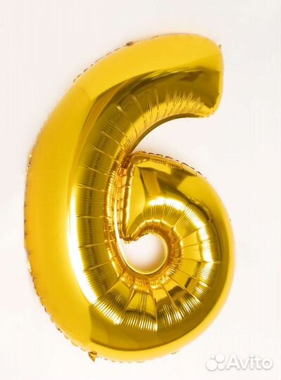 Цифра 6 в виде шара на день рождения