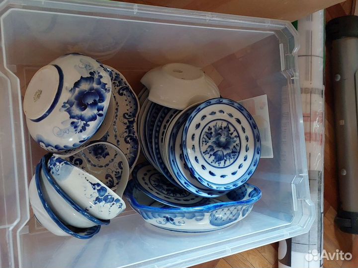 Набор посуды гжель