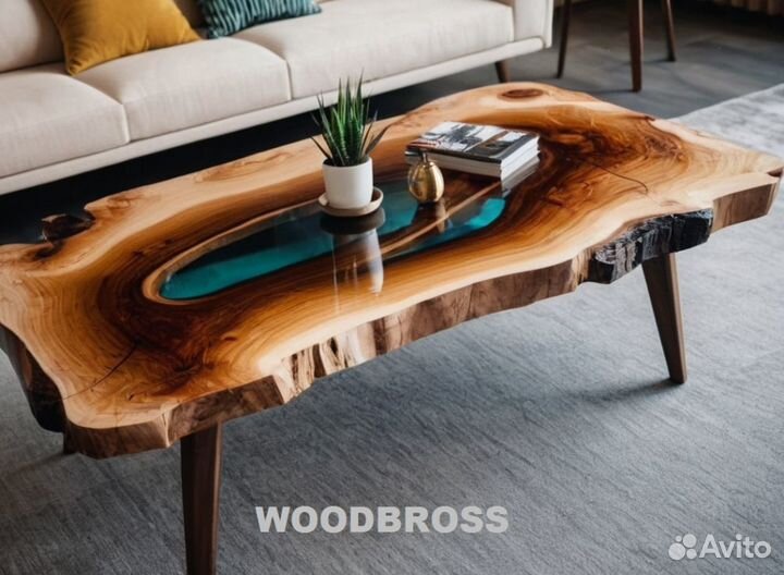 Стол из Эпоксидной смолы и массива дерева от изгот