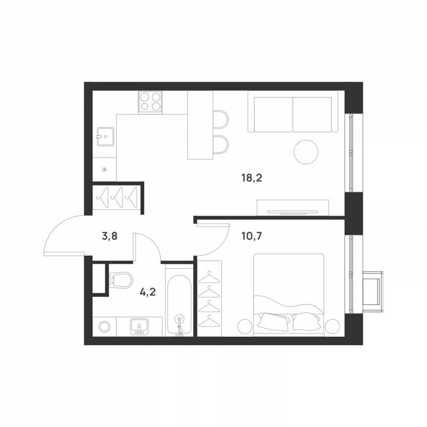 1-к. квартира, 36,9 м², 7/17 эт.