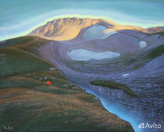 Картина маслом/Волшебный горный пейзаж