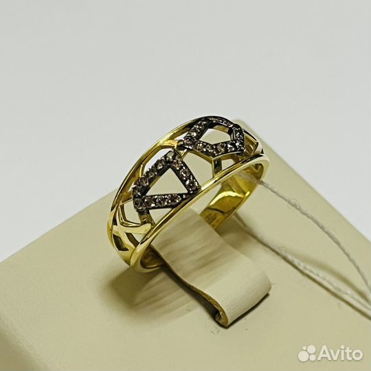Кольцо (новое)золото 585 пр р-17,5 (ем 61449)