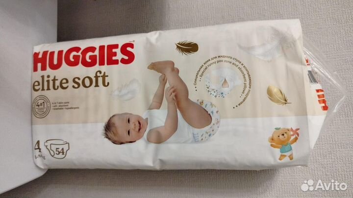 Подгузники huggies elite soft 4 54шт