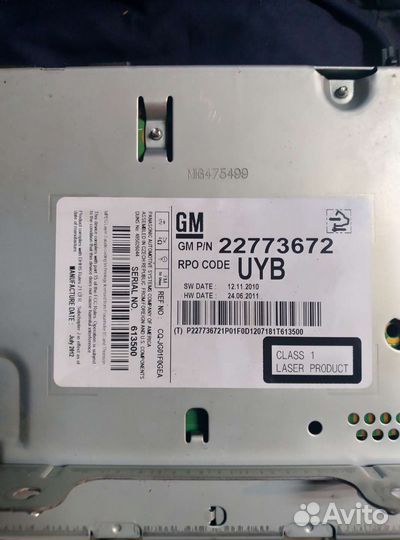 Магнитола chevrolet cruze