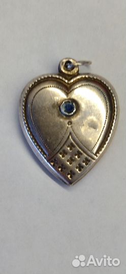 Кулон, подвеска сердце серебро 875 проба СССР 19