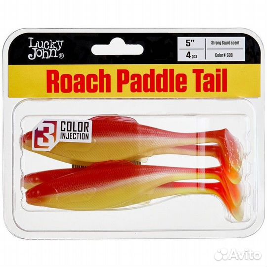 Виброхвосты съедоб. искусст. LJ Pro Series roach paddle tail 5.0in (12.70) /G08 4шт