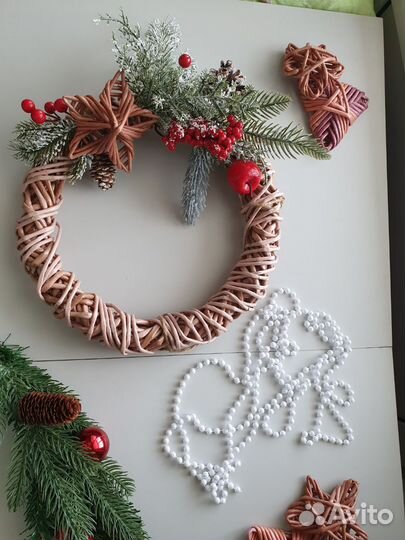 Новогодний венок из лозы