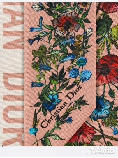 Шелковая лента Twilly Dior колос розовая новая