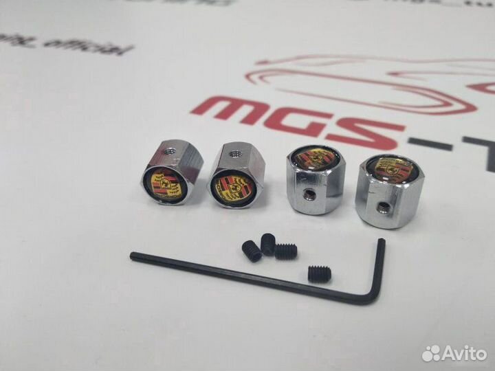 Колпачки на ниппель Porsche хром защита от кражи