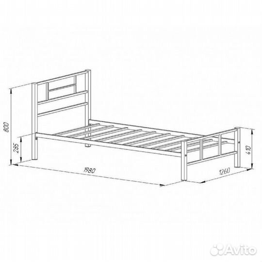 Полутораспальная металлическая кровать