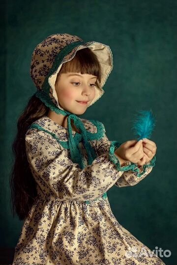 Детское нарядное платье из теплого хлопка