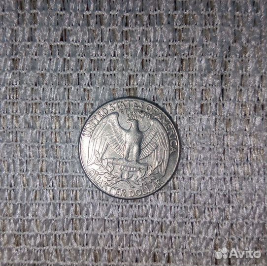Монета liberty quarter dollar 1989