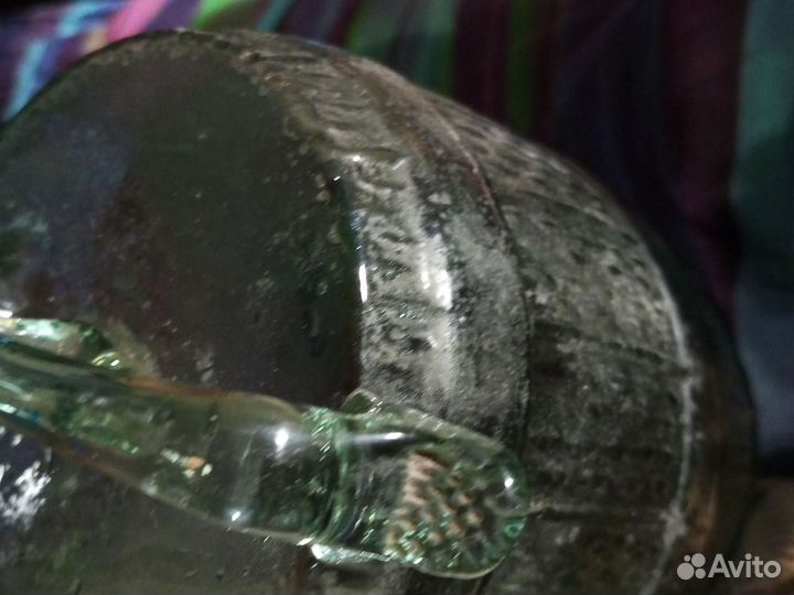 Бутыль старинный стекло с ручкой на три литра