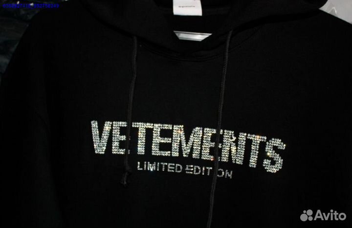 Худи Vetements oversize со стразами (Арт.44850)