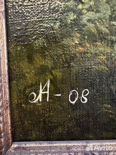 Картина маслом на холсте зимний пейзаж