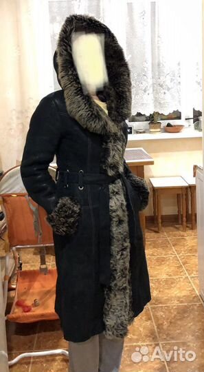 Дубленка натуральная кожа/мех, лазерная обработка