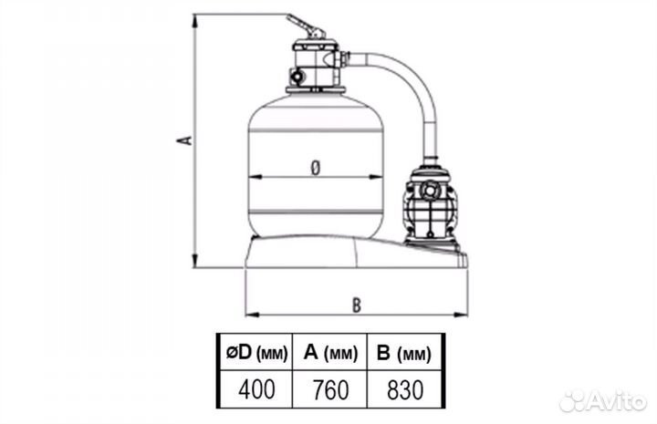 Фильтр для бассейна idrania xpert 400-6 м3/ч-песоч