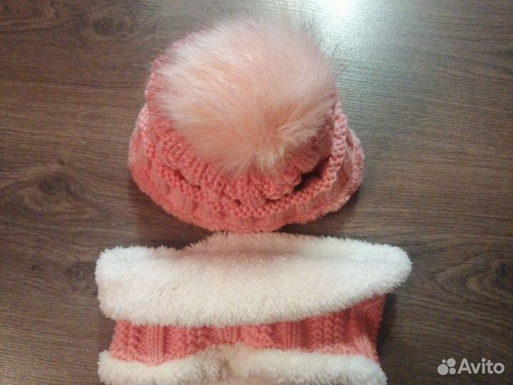 Комплект шапка и снуд для девочки
