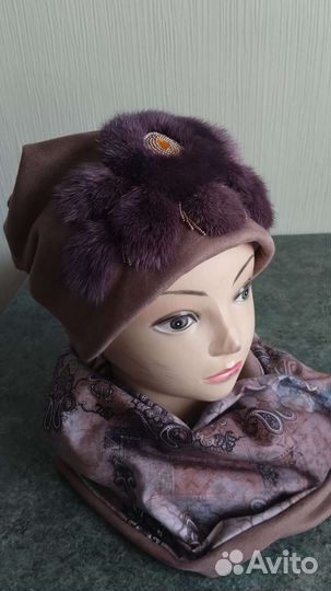 Комплект шапка и снуд