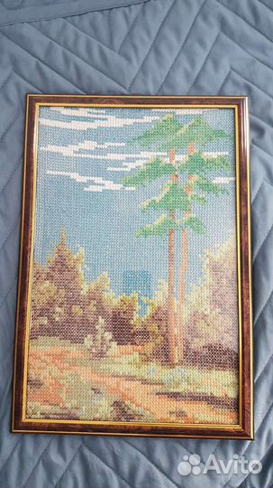 Картина вышитая крестом 37x24