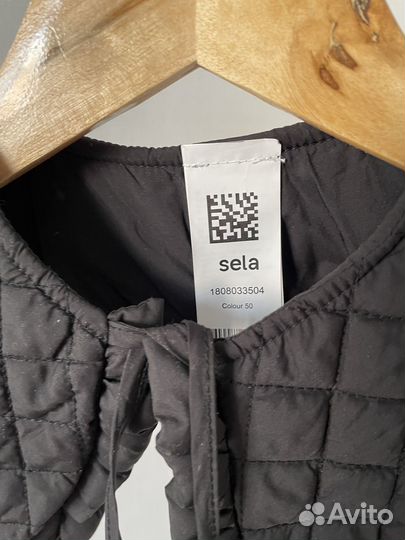 Манишка воротник накладной стеганый черный sela