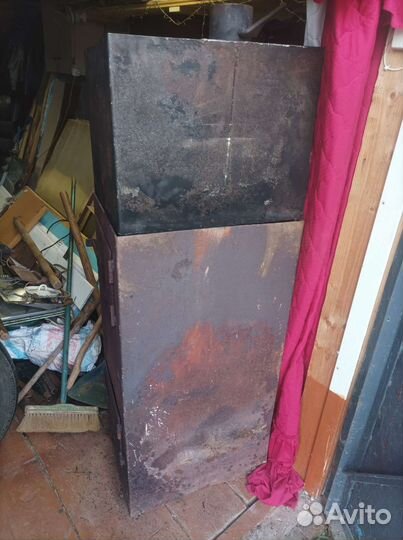 Чугунная печь для бани + труба к ней 3 метра