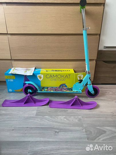 Самокат снегокат 2 в 1
