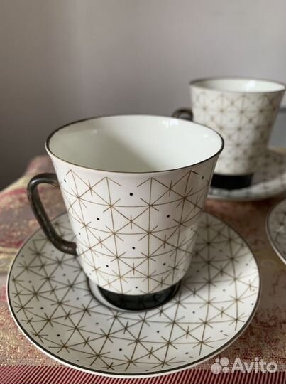 Чашка и блюдце кофейные лфз костяной фарфор