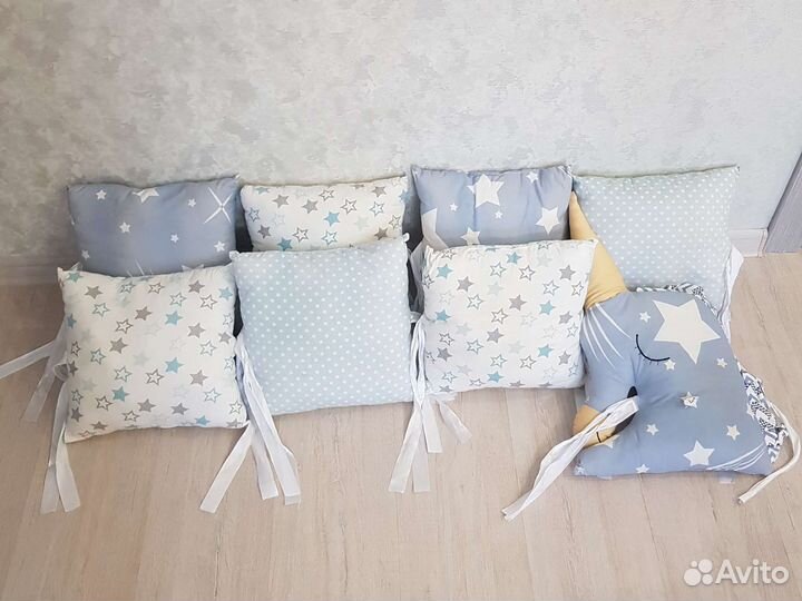 Бортики в детскую кроватку, подушки