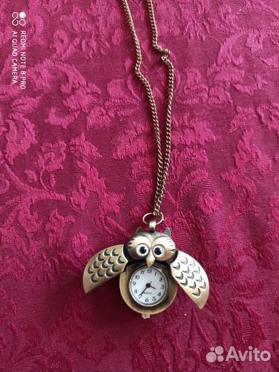 Часики на цепочке - кулон Сова