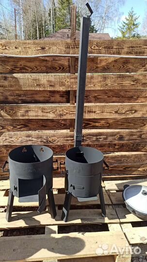 Печь для казана с трубой