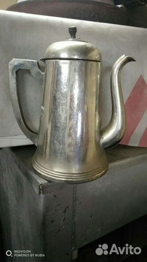 Старинный заварочный чайник, латунь