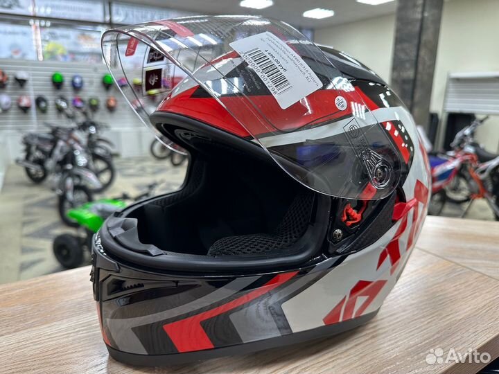 Шлем интеграл ataki JK316 Pattern красный\белый