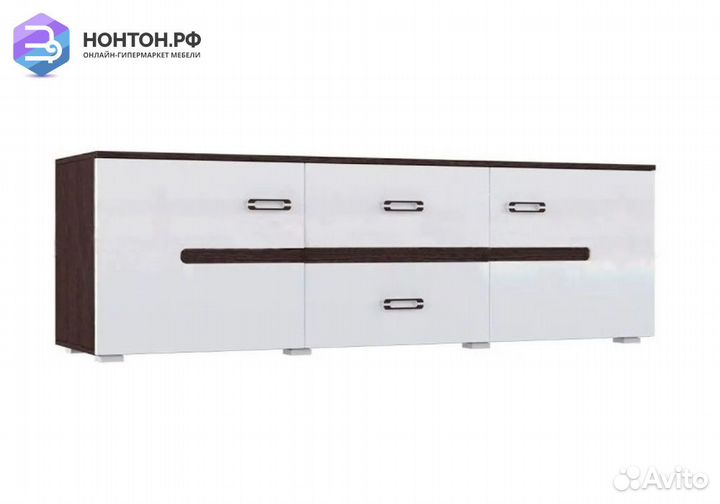 Тв-тумба Ким белый глянец / венге