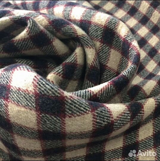 Ткань пальтовая двойная принт Burberry черно-песоч